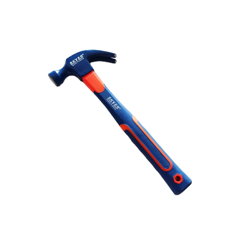 16oz  fiberglass handle powder coated claw hammer