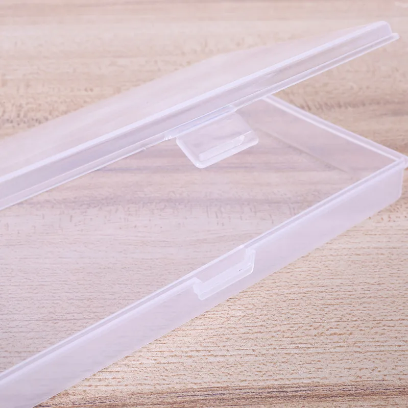 Rectangular transparent plastic PP empty box packaging electronic components finishing box stationery hand account label storage