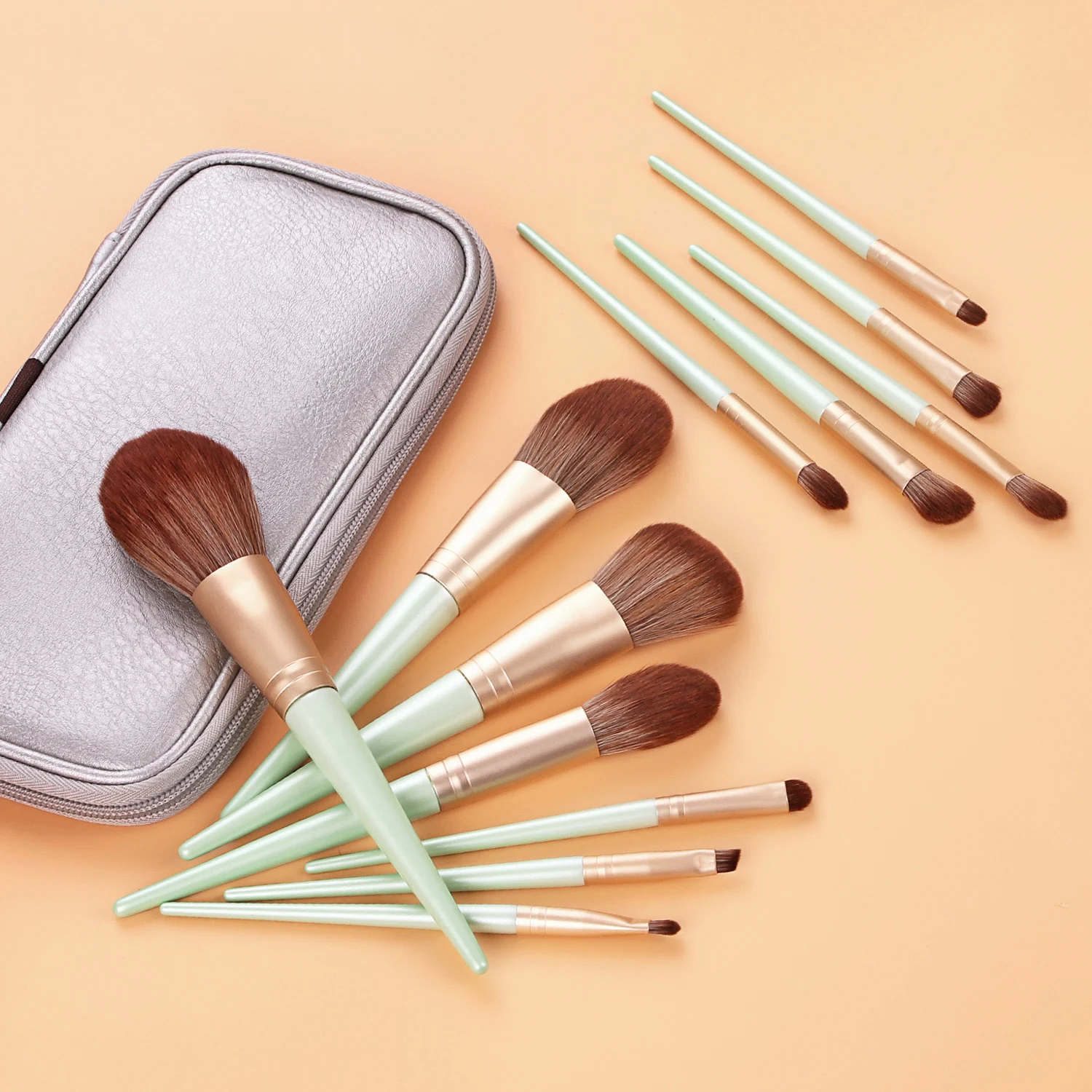 makeup brush set free shipping eye makeup brush set private label competitive price flat handle makeup brush set direct sales ch