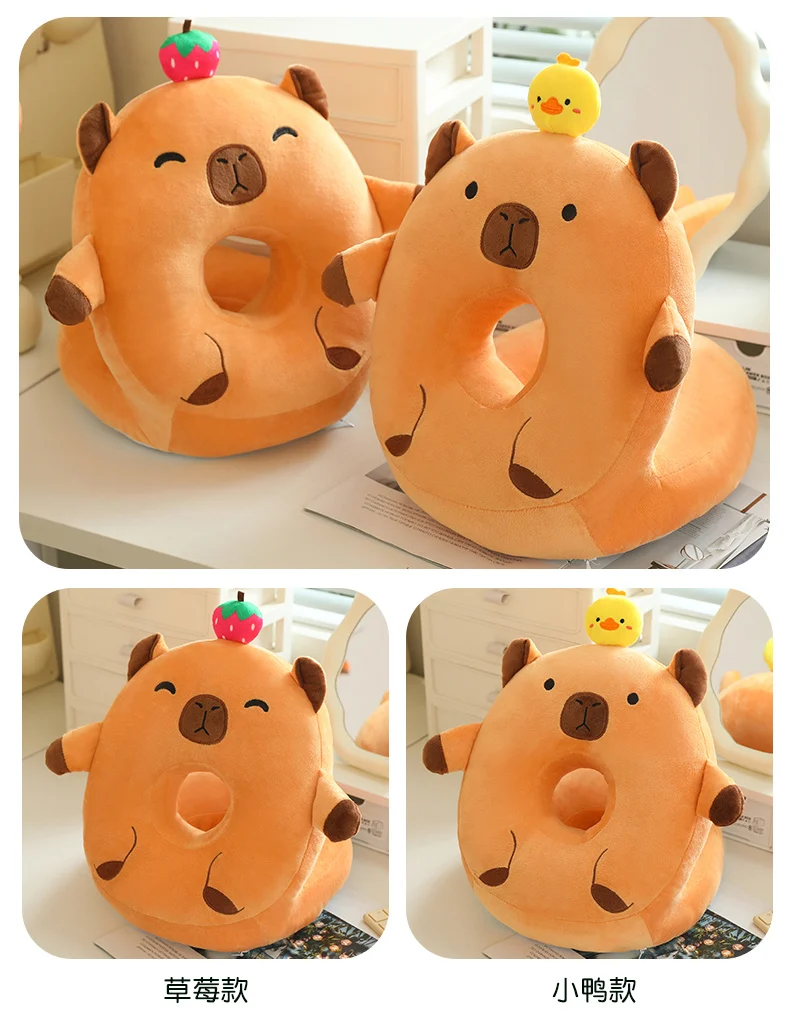 New sunrise custom lovely soft plush capybara doll nap sleeping pillow animal nap prone pillow sofa sleeper stuffed sofa cushion