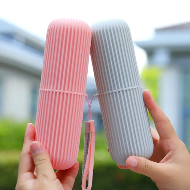 Portable Travel Vertical Stripe Mouthwash Cup Wash Cup Toothpaste Box Storage Toothbrush Holder