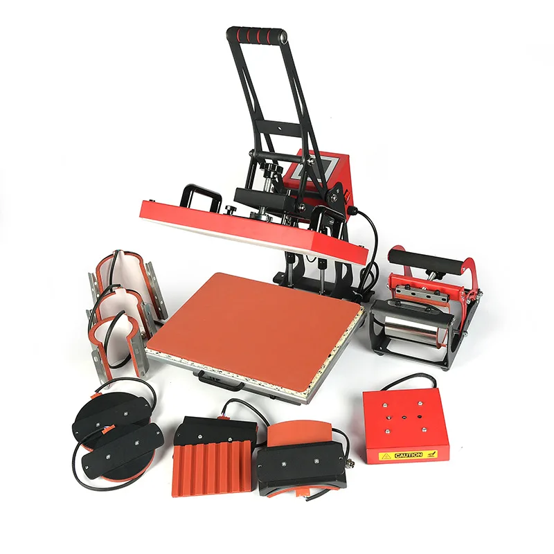 Easysub combo multifunctional 12*15  High Pressure T-Shirt Printing sublimation Machine  8 in 1 Heat Press Machine