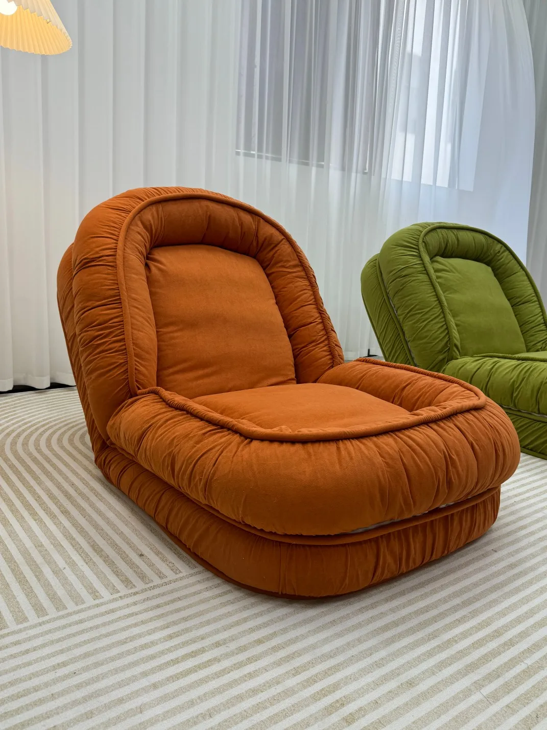 Luxury Adjustable Features Modern Sofa Bed Flannel Fabrics Household Use Living Room Cozy Single Sofa Chair