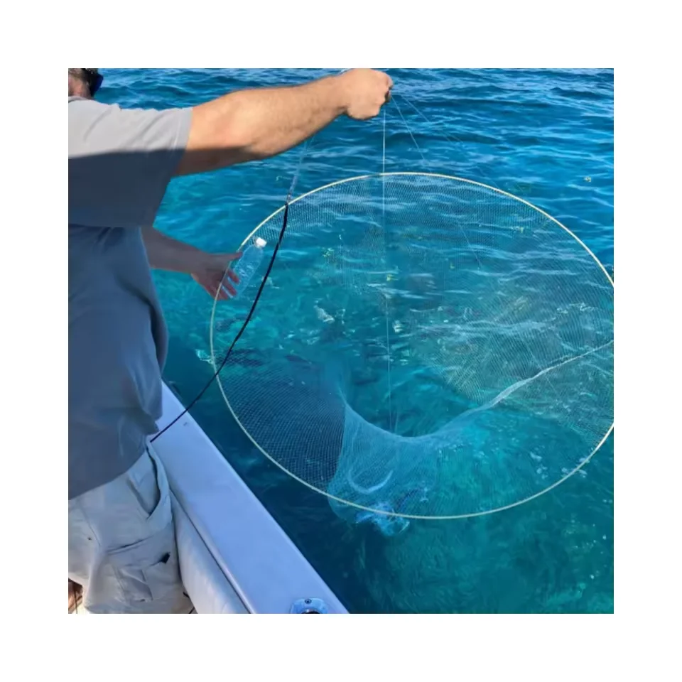 Hot sale ship boat use Fishing equipment Hoop Net Bait Net Foldable Trap Crab/Crayfish/Shrimp/Smelt/Eels/catfish catcher