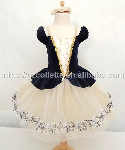 dance costume  adult stage ballet tutu dress children one piece performance  short sleeve velvet knee length dance party dress