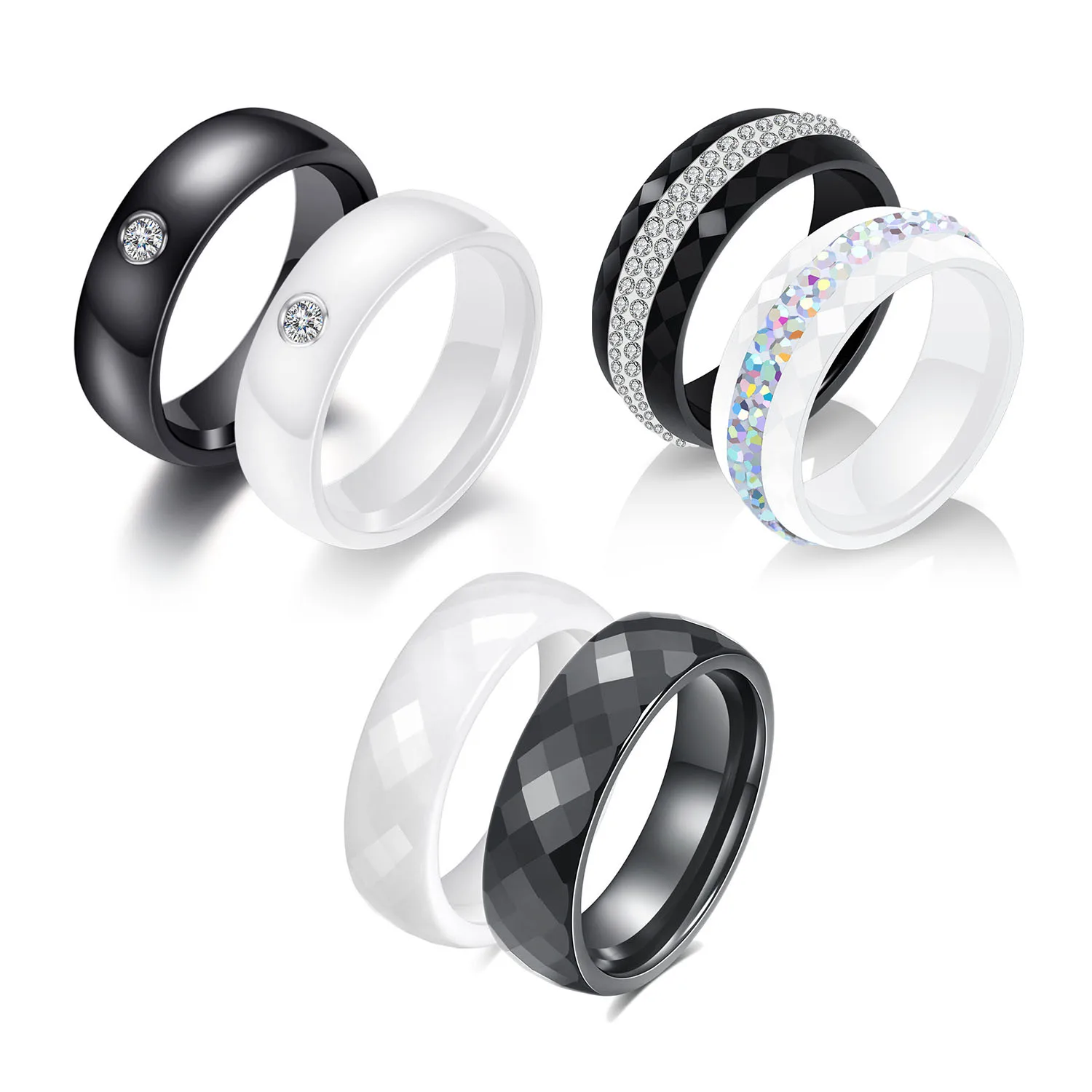 Модное керамическое кольцо из нержавеющей стали