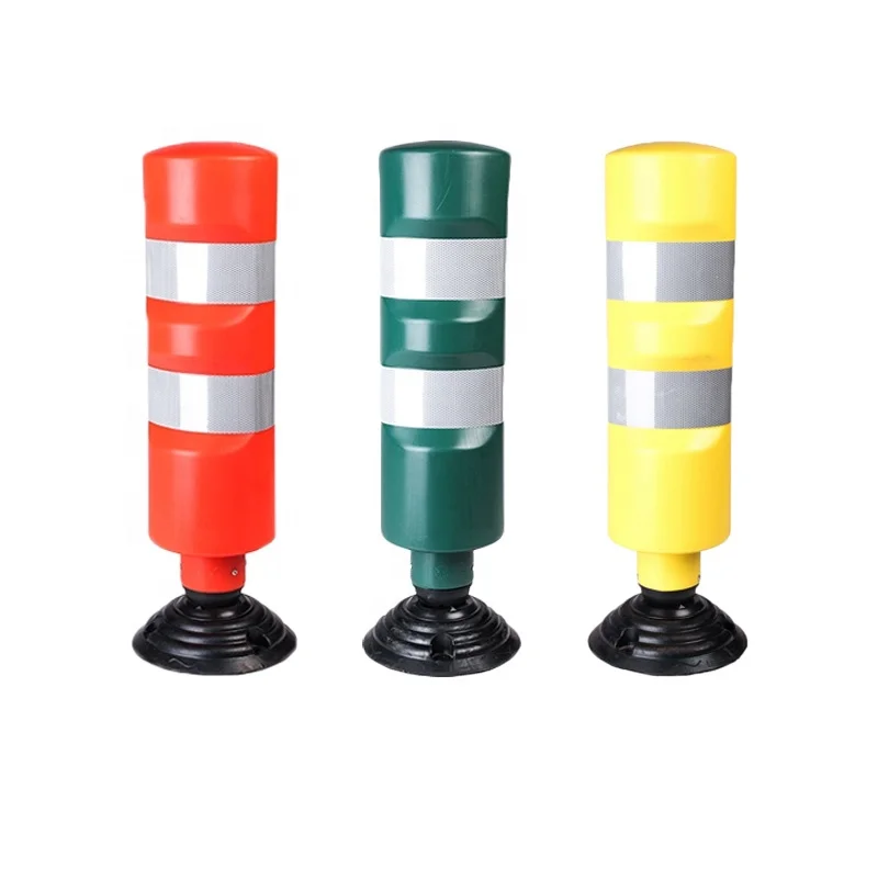 reflective traffic delineator warning post plastic spring back bollard