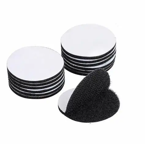 50mm colors Nylon Round Dots Backed Adhesive Hook And Loop Coins Hook Loop Dot