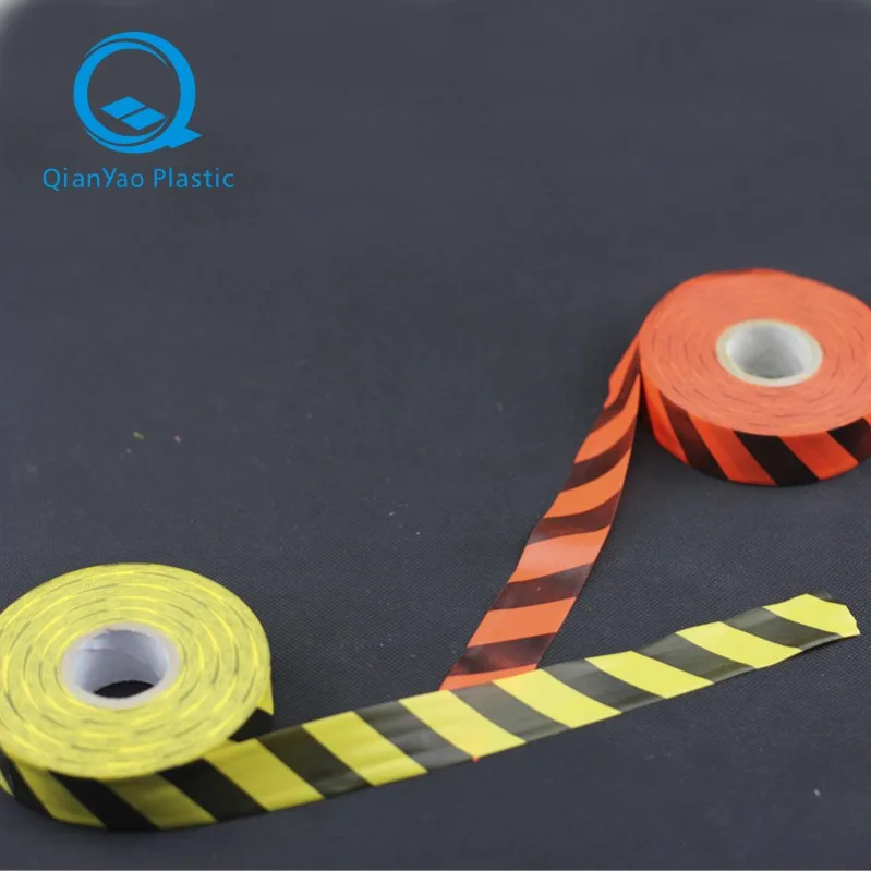 Pe Flat Tape Flagging, Custom Printed Stripe Flagging Tape For Packing