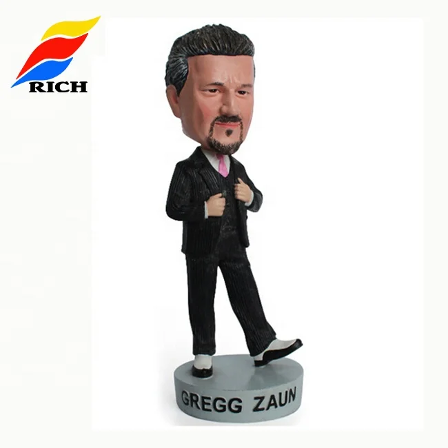 polyresin resin  folk art bobble head doll,styling head doll,bobble head custom resin figure anime