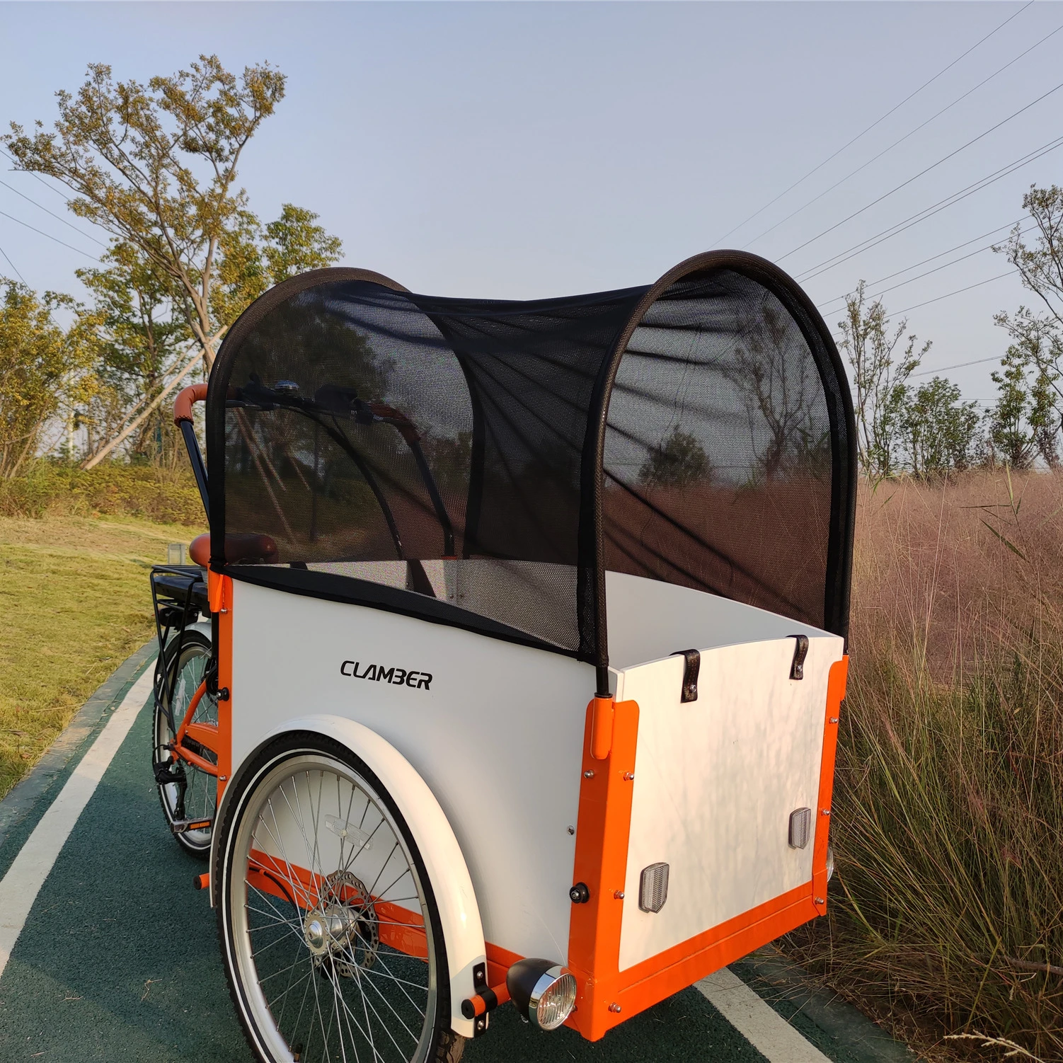 best selling 250W electric cargo bike with front wood box 3 wheel bike bicycle europe stock delivery bike