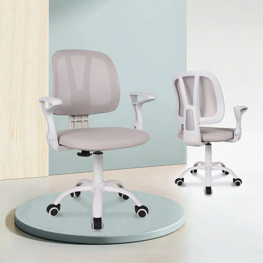 Home white luxury office chair custom comfortable minimalist office chair adjustable swivel executive mesh office computer chair