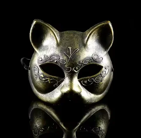 PoeticExist Men and Women Party Dress up Half Face Plastic Venetian Gatto Mask