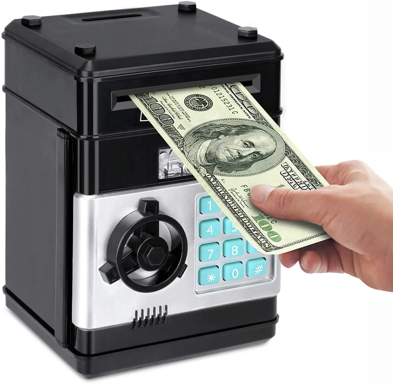 Mini ATM for Kids Toy, Safe Coin Banks Money Saving Box Password Code Lock for Children, Gifts Toys for Boys