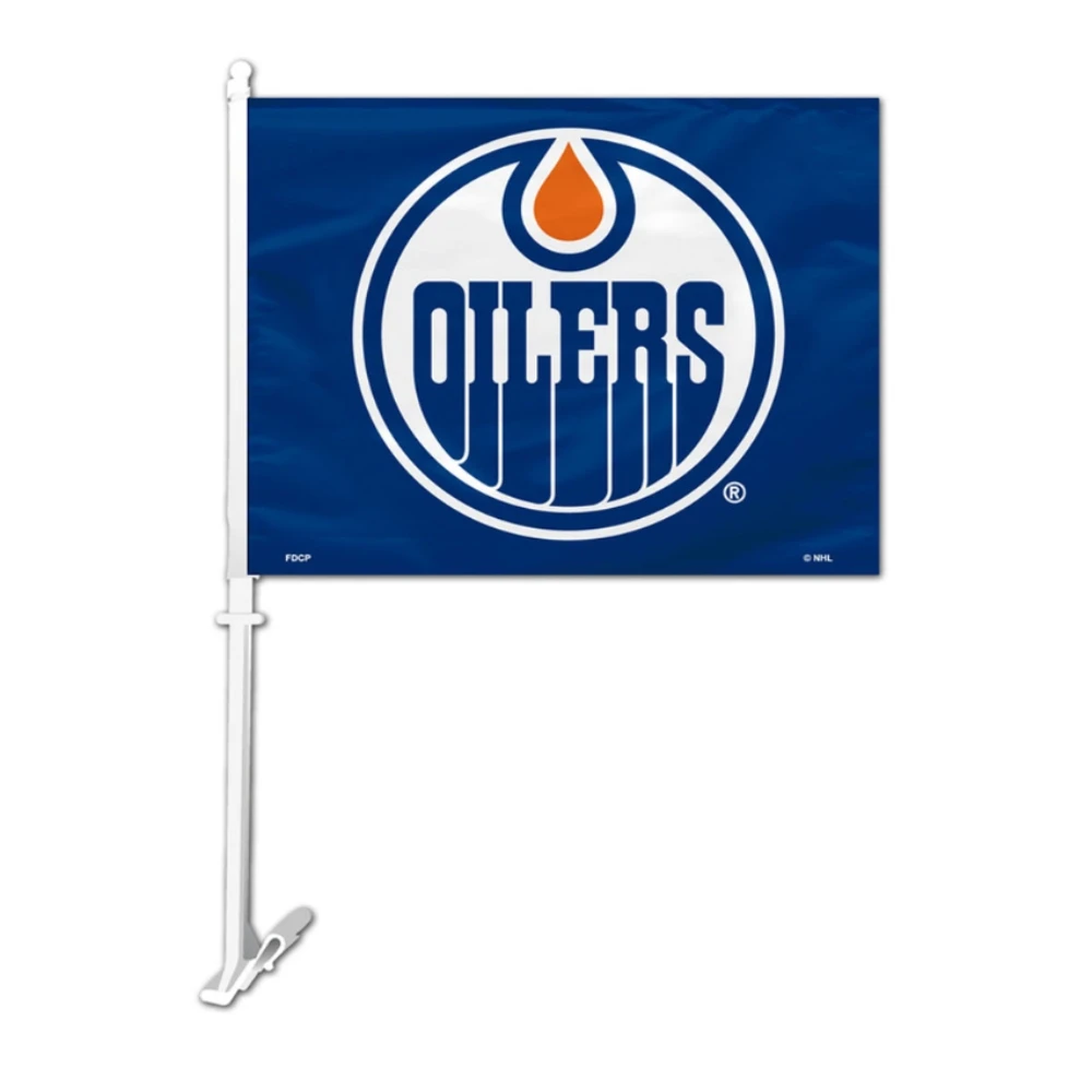 Wholesale Cheap Custom Edmonton Oilers NHL Hockey Team Flying Car Window Flag Sticks for Outdoor Usage Events Fans Supporters