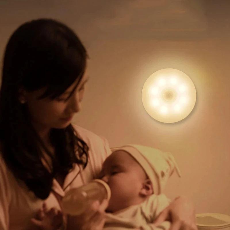 Bedroom Motion Sensor LED Night Light Room Decor LED Lamp 3AAA Battery Home Decoration Light For Stairs Hallway Closet Lights