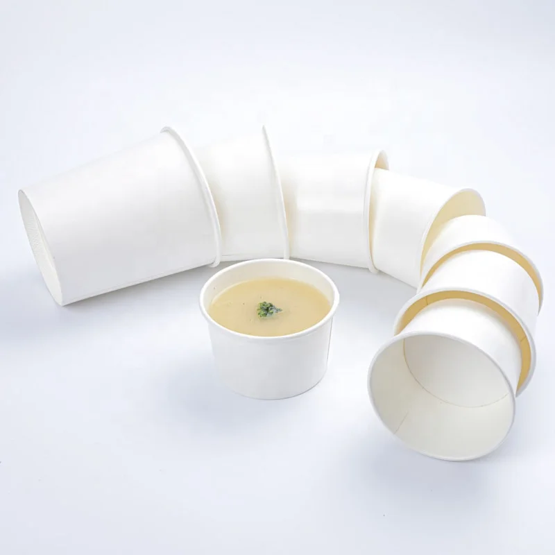 Одноразовый стакан для супа из крафт-бумаги, Салатница с бумажной крышкой, биоразлагаемый контейнер для еды в продаже