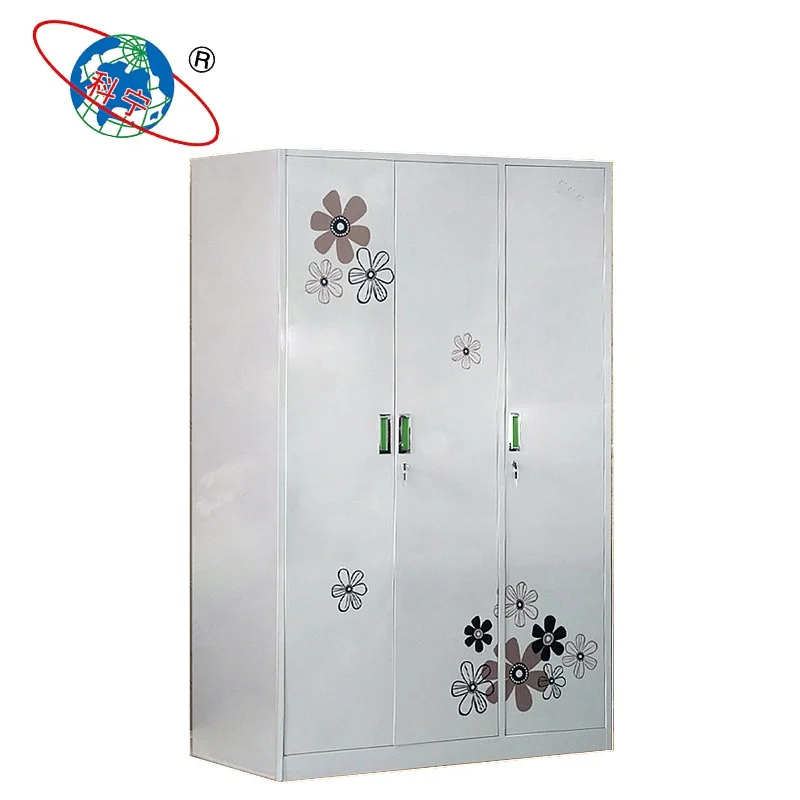Steel Almirah Designs Bedroom Steel Flower Printing Wardrobe