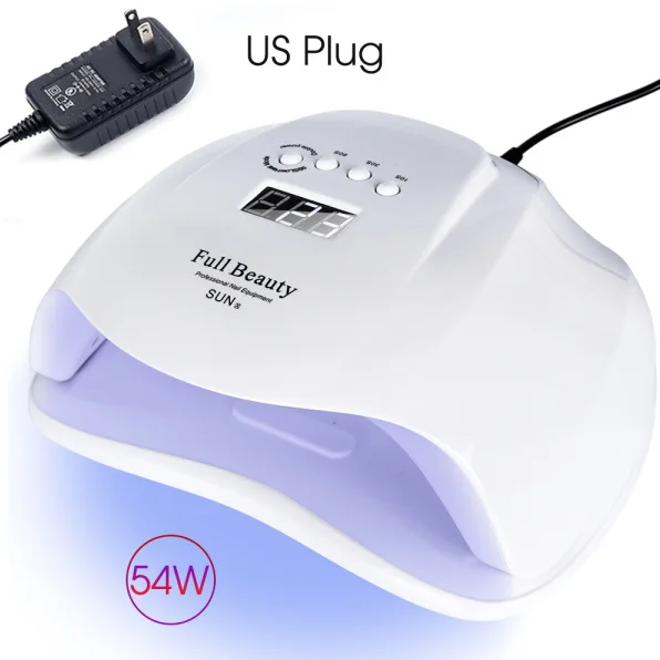 
Professional 54W kids nail dryer fan led uv gel nail polish curing lamp light dryer fan 
