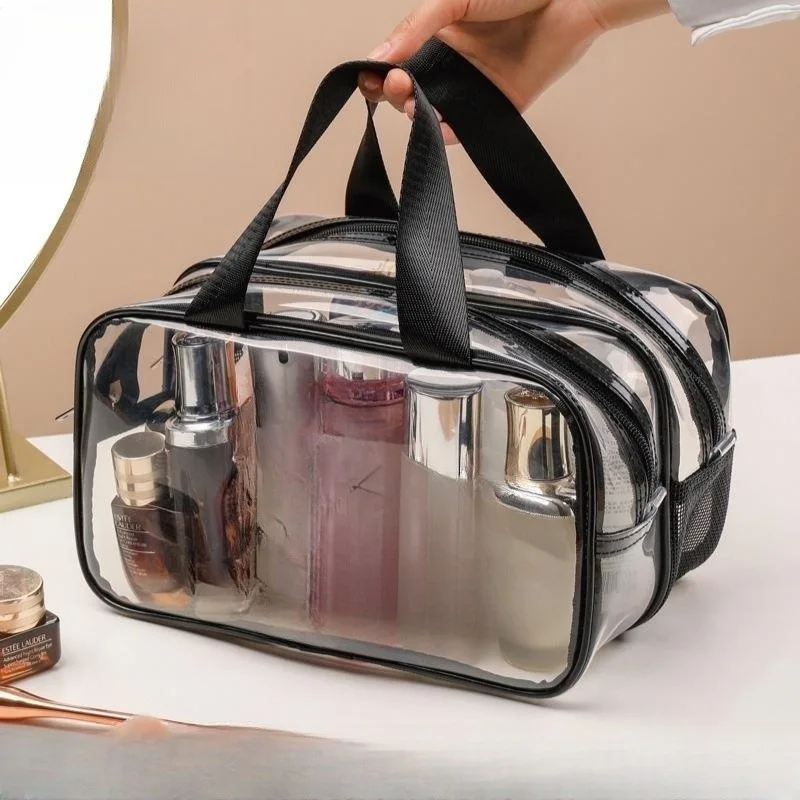 Wholesale Fashion Transparent Women Custom Cosmetic Bags Toiletry Pvc Clear Zipper Pouch Travel Makeup Bag