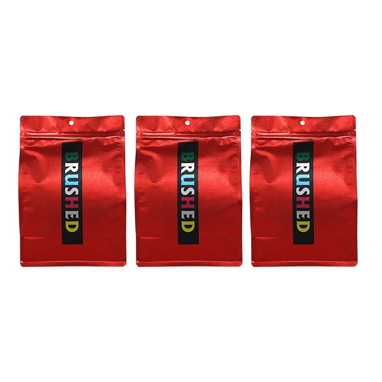 High quality flat bottom bag smell proof Red wrapped cartoon squirrel zip lock coffee candy tea gift packaging mylar bag