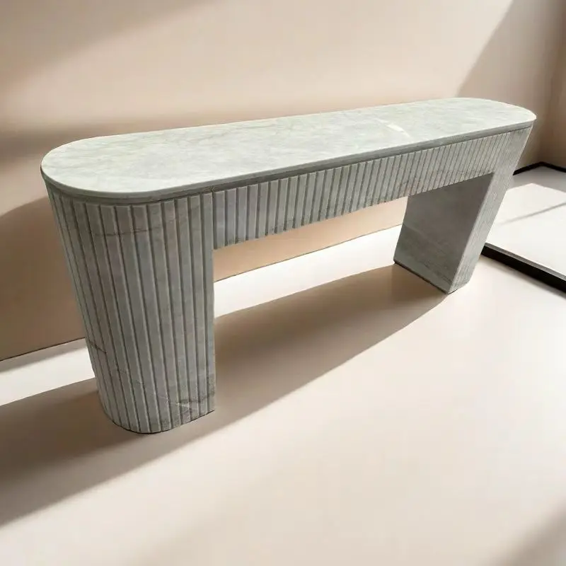 Luxury Taj Mahal marble Corridor Hallway Table Entrance Table Fluted Marble Console Table