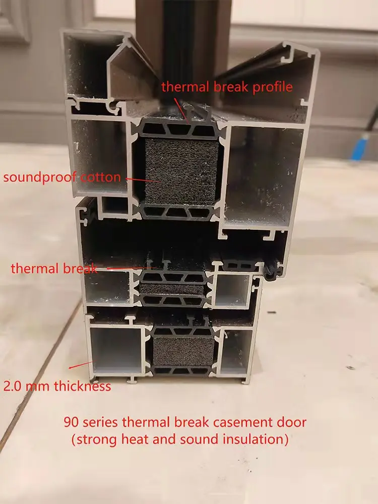Алюминиевые окна и двери NFRC поставщик металлических раздвижных дверей с сеткой