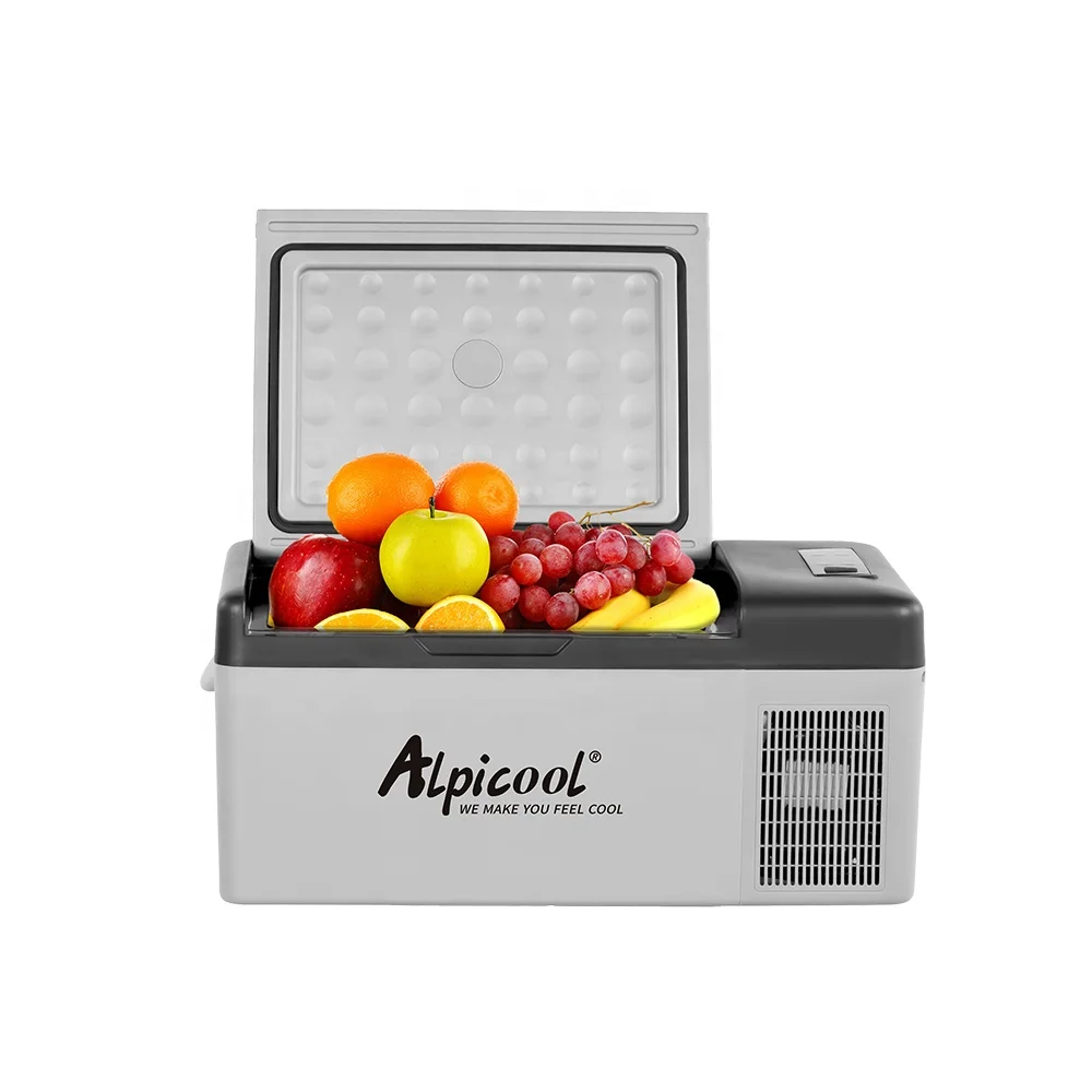
 Портативный автомобильный холодильник Alpicool C15 15 л, соединительные кабели постоянного и переменного тока, компрессор, холодильник для кемпинга, морозильная камера, дорожный охладитель  