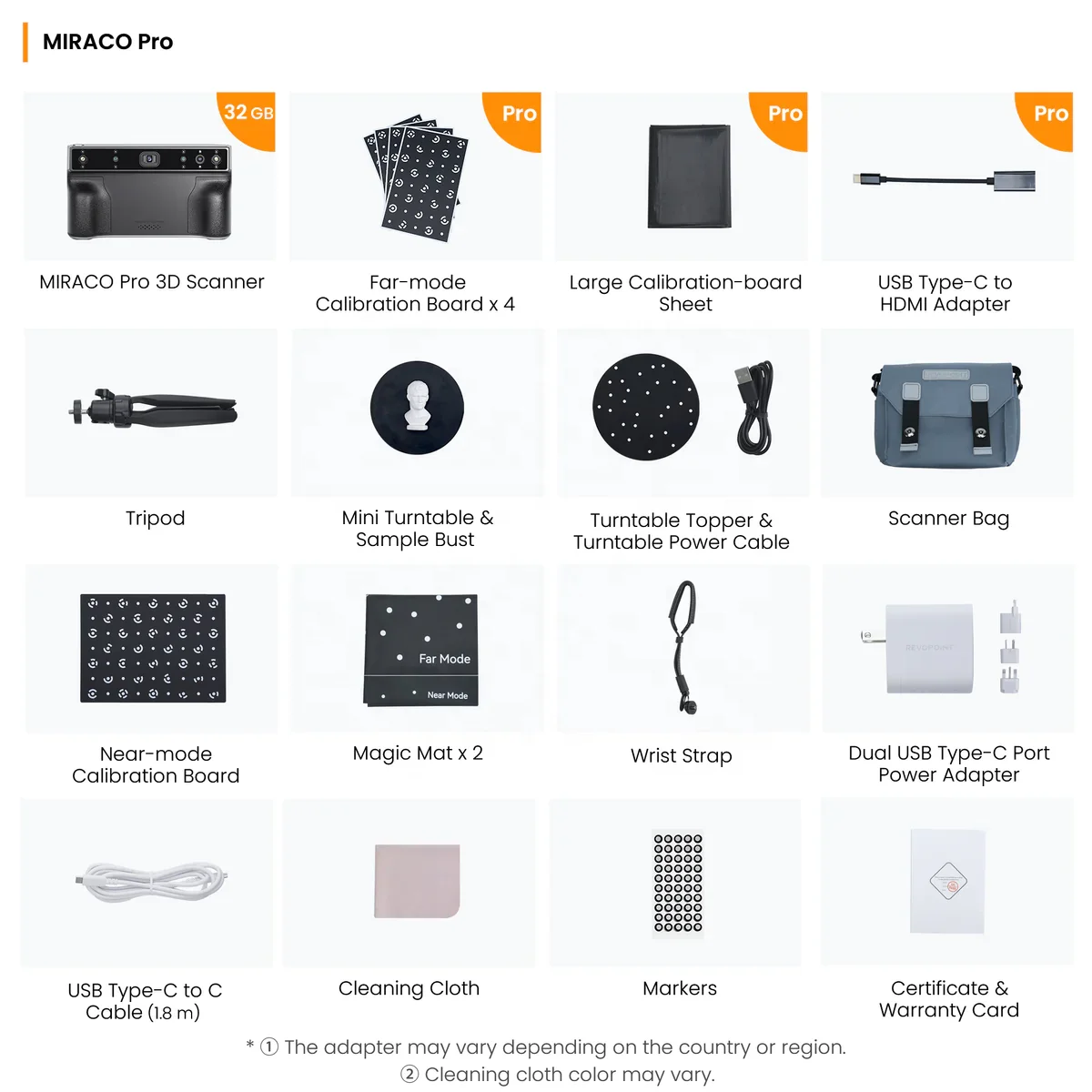 Revopoint Wholesale MIRACO/MIRACO Pro High Precision 0.02mm Handheld 3D Laser Scanner for FDM LCD Desktop 3D Printer