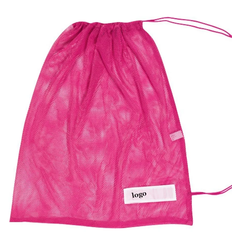 Promotional Black Custom Logo Sport Swim Gym Drawstring Mesh Swimming Bags for shoes