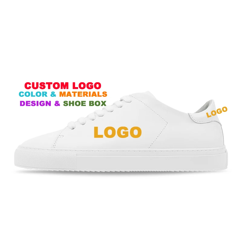 Print flat walking style casual white shoes men sneakers custom shoes manufacturers with my logo branding low moq