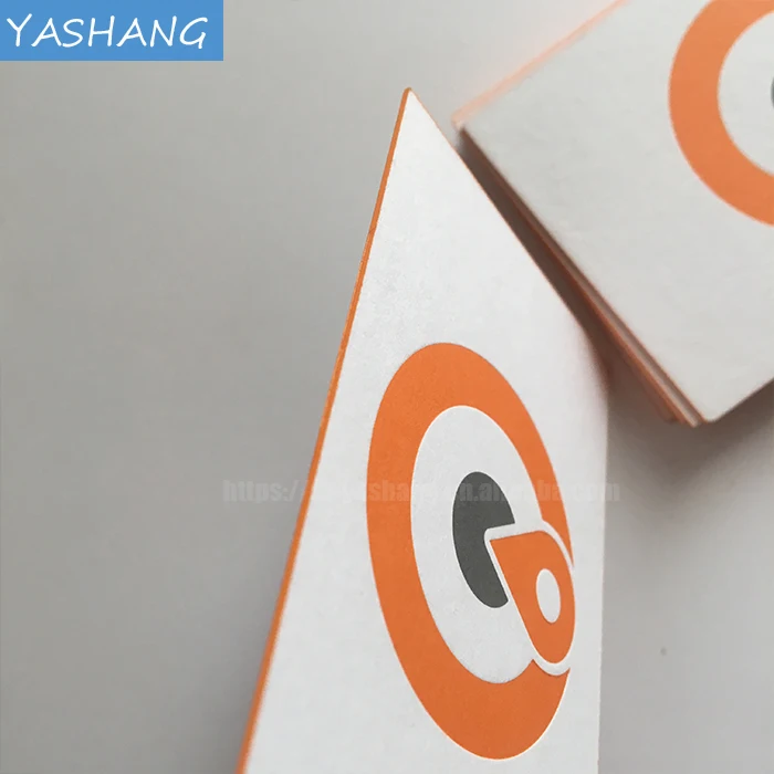 Orange color printing edge visiting card custom orange embossed/debossed business card