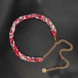 Женский ремень с металлической цепочкой, под пояс