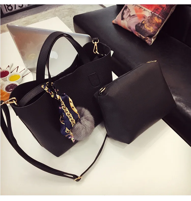 New product recommendation fashionable one shoulder scarf wool ball pendant retro diagonal handbag