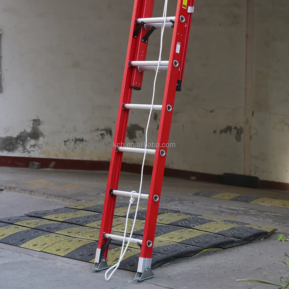 Glass fiber reinforced plastic insulated telescopic ladder straight aerial ladder pull fire protection fireman ladder