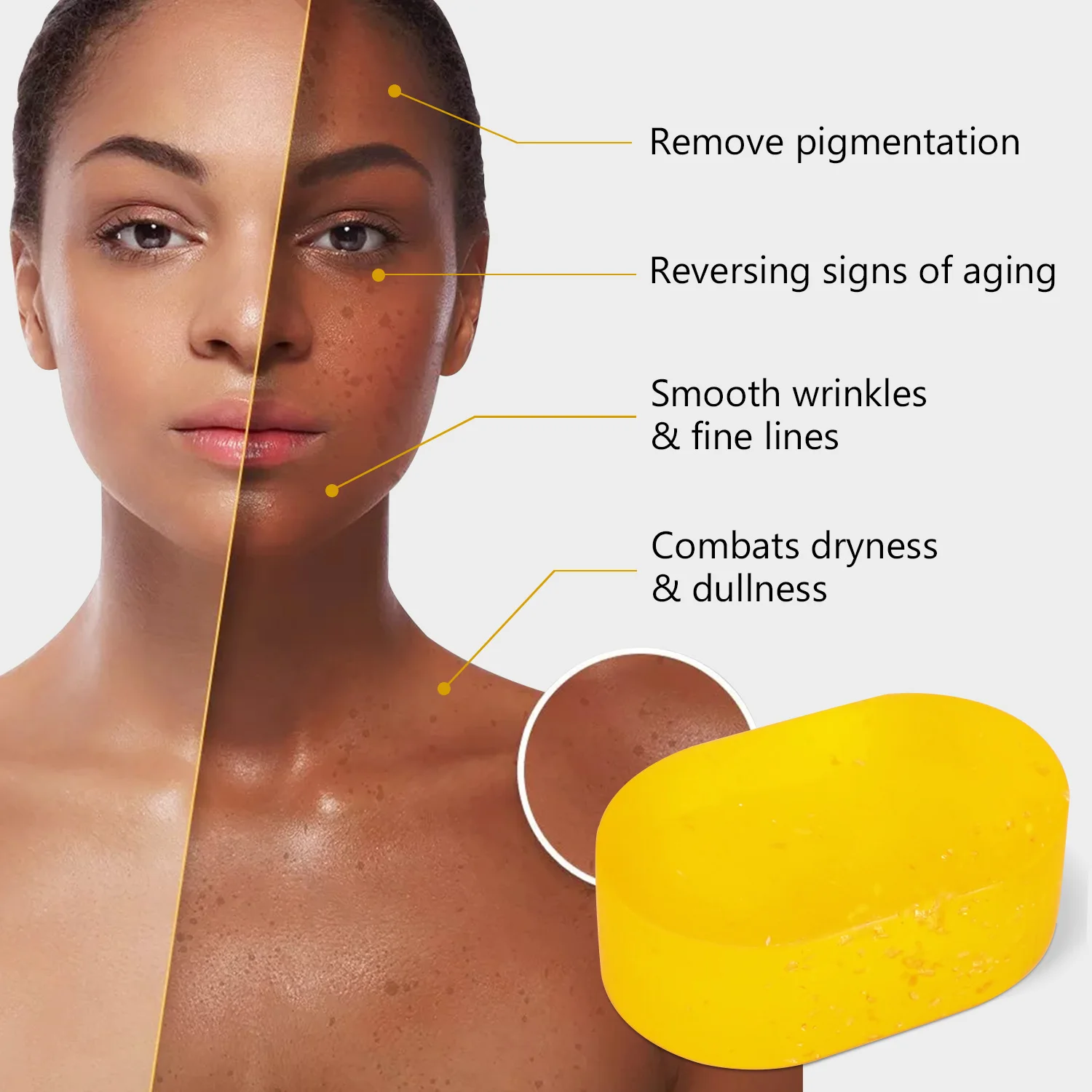 Wholesale Bleaching Body Soap Whitening Skin Handmade Cleaning 24K Gold Foil Whitening Soap For The Skin Private Label Soap