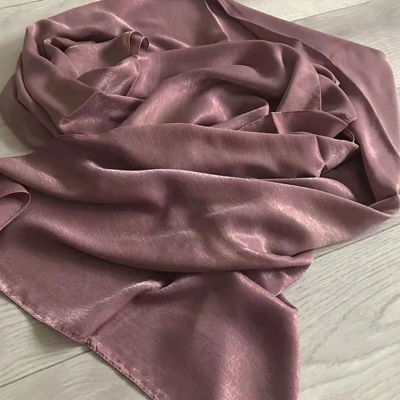 JYL Long Hijab 46 Colors Women Soft Velvet Satin Silk Shawl Beautiful Plain Colors Head Scarves