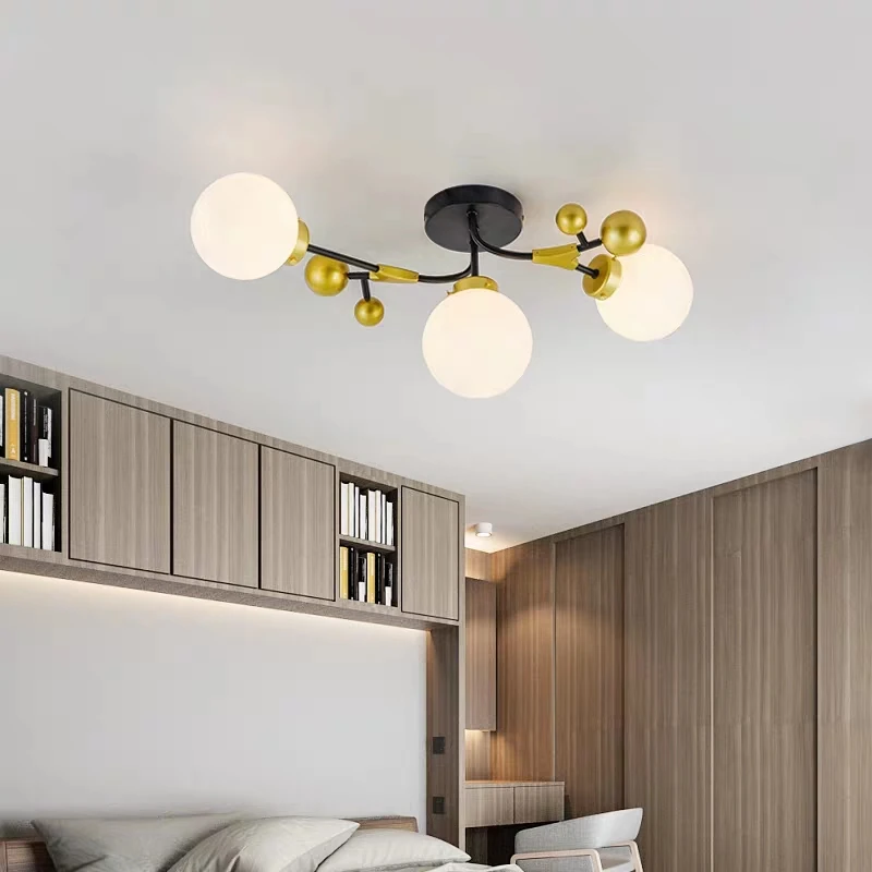 
Antique design gold lamps home decor glass pendant light circle modern for living room ceiling hanging 