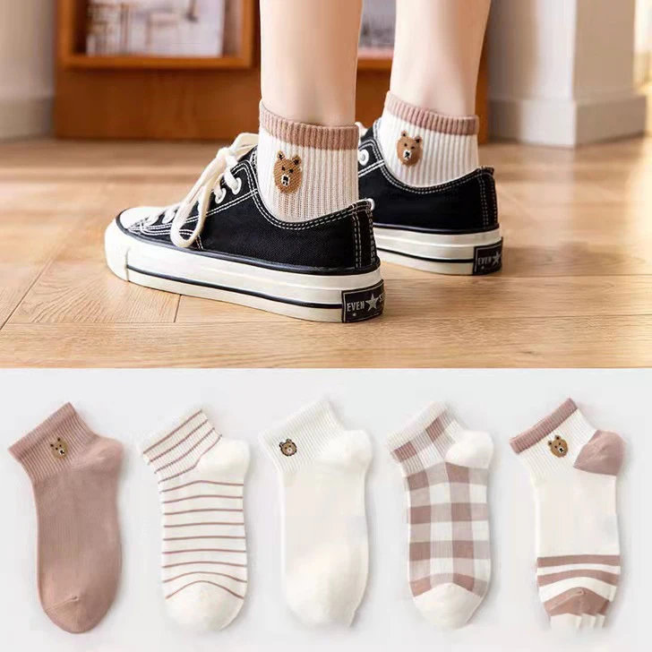 Summer Spring Cotton Bamboo ankle invisible Socks Teen Low-cut Ankle Mesh Socks women