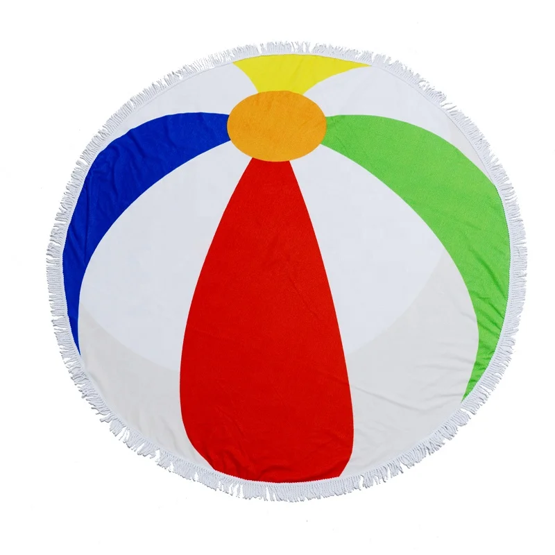 Wholesale Custom Made Printed Large Quick Dry Micro Fiber Outdoors Round Towels for Beach