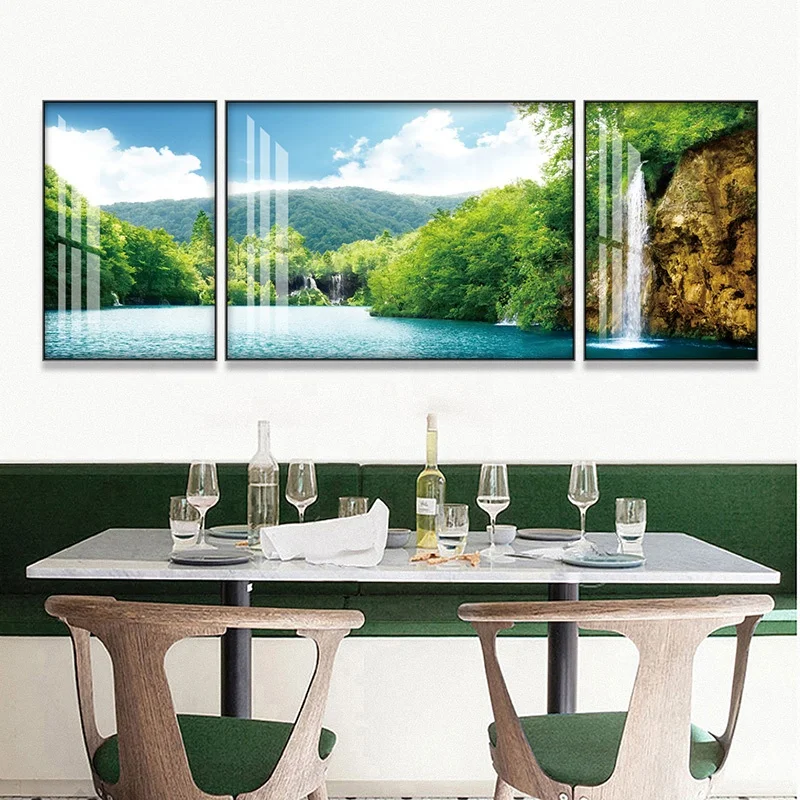 High Quality Aluminium Hanging Frame Wall Prints Landscape Frameless Acrylic Painting Canvas Art for Living Room