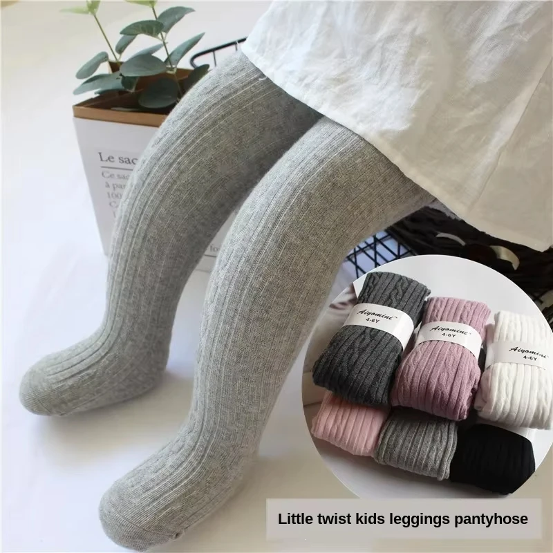 2025 Knitted Twist Cute Cable Knit Cotton Bottom Toddler Kid Girl Ribbed Stockings Baby Pantyhose For Girls