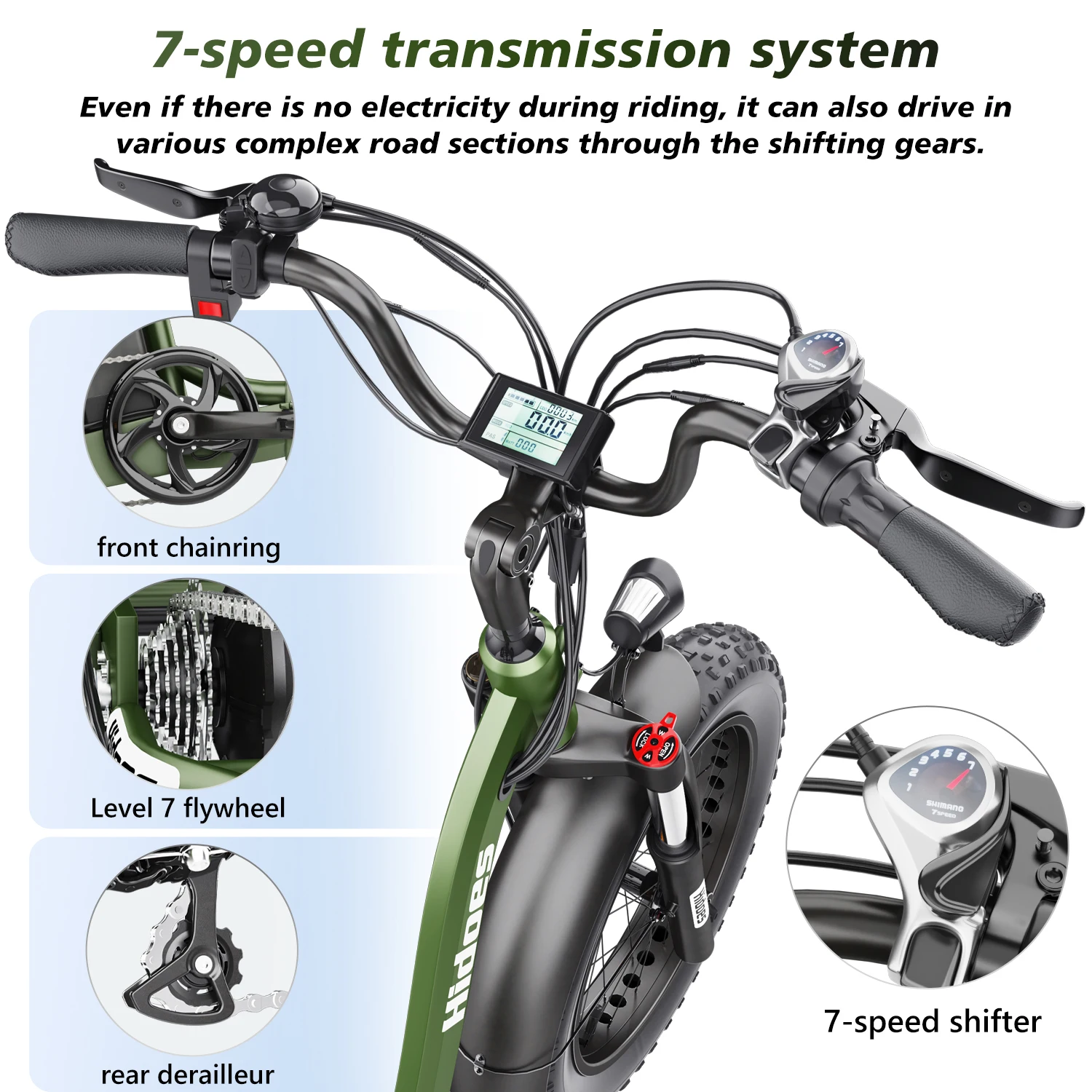 Central Motor Hidoes ET1 48v 750w 20ah Removable Big Battery Fat Tire Electric Tricycle/Cargo Bike