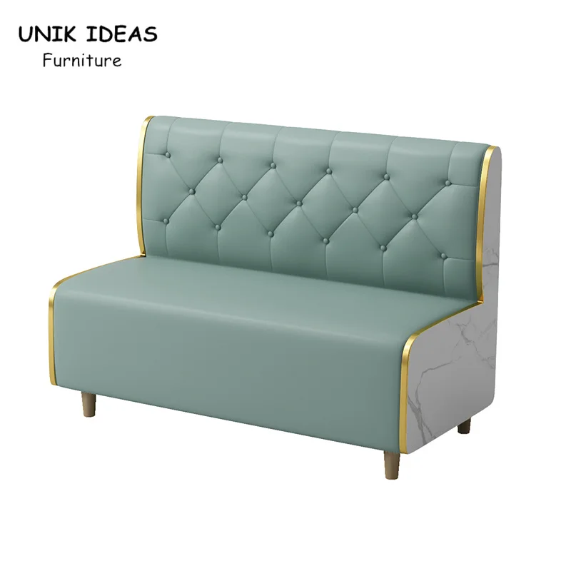 Cheap Modern Design Metal Leather Seat Iron Restaurant Booth Seating Furniture Chair Set Sofa Velvet Chair