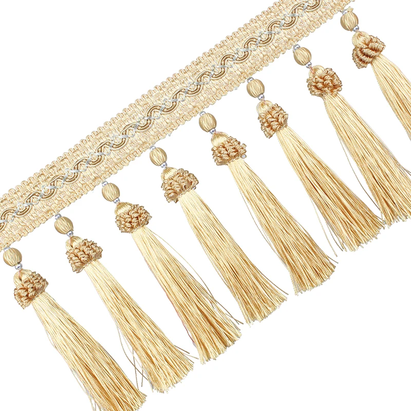 
Long Tassel Fringe 100% Polyester Yarn Handmade For Big Curtain Table Cloth 