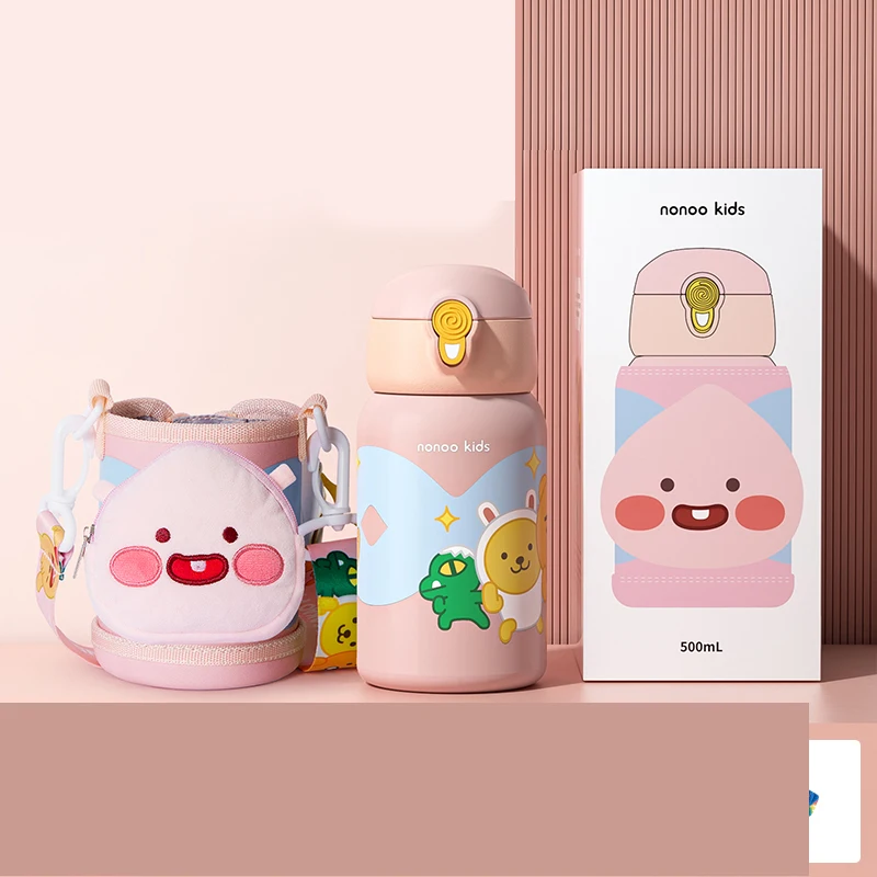 Cute cartoon pattern insulated 316 insulation stainless steel water bottle for kids school