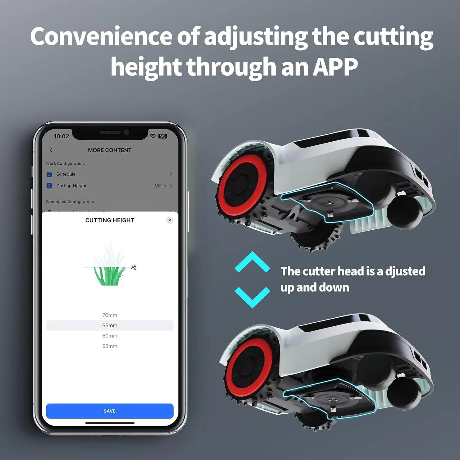 AKX Industrial Grade Multifunctional Robotic Lawn Mower Automatic Robot Grass Cutter with 4-stroke Cordless Steel Blade