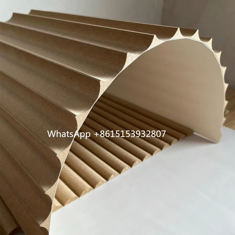 3d bend flexible waved MDF wall decorations Interior wood waved  wall panelings Plain Designed MDF 2440x1220mm