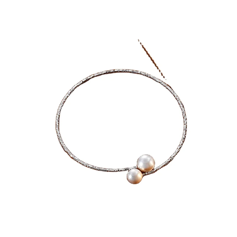 New Broken Silver Pearl Necklace for Women Japan and South Korea Simple and Luxury Layered Plain Chain Collar Chain Neckchain