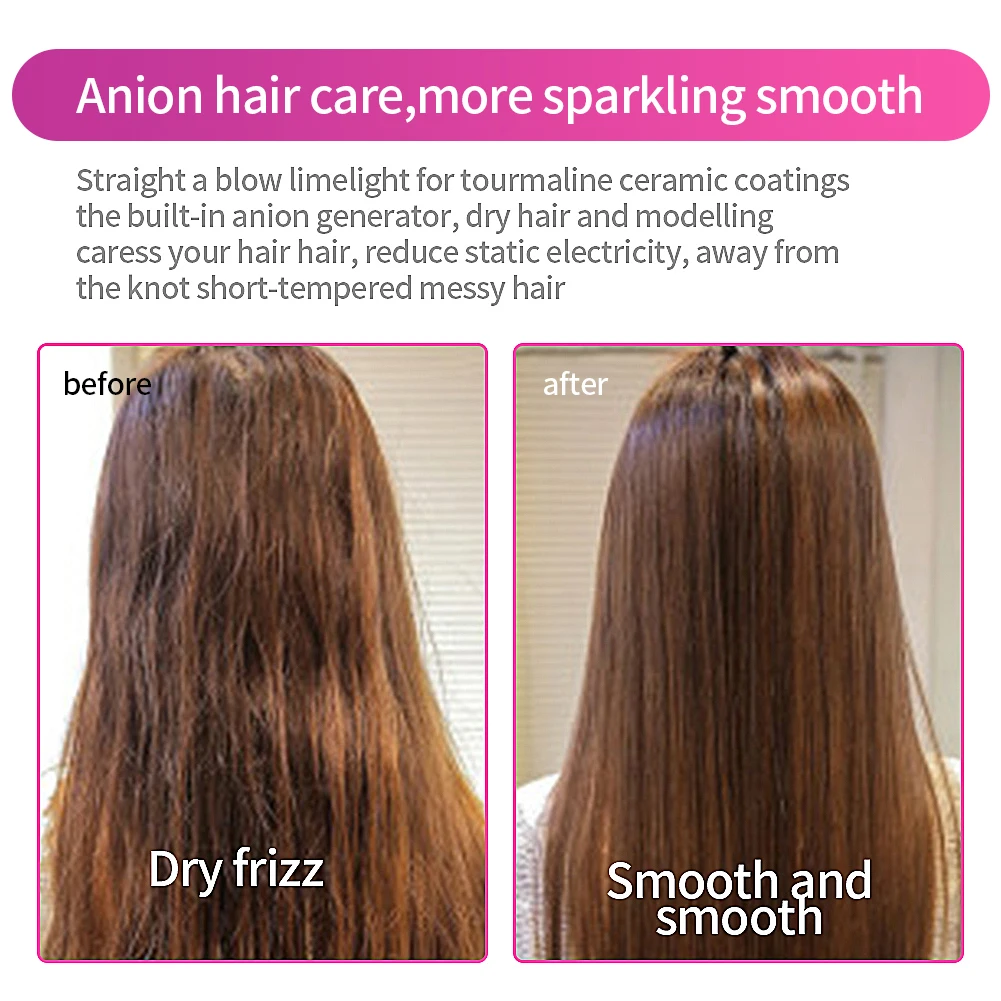 GTP 2021 Customized Private Label Vacuum Electroplating Electric High Temperature Straightener Hot Comb Curly Hair Hot Air Comb